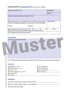 Prüfprotokoll für Ausgangsstoffe