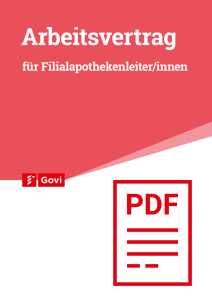 Arbeitsvertrag für Filialapothekenleiter/innen