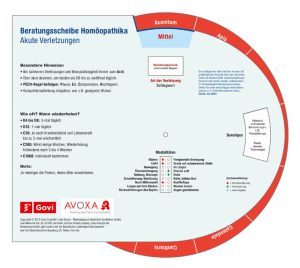 Beratungsscheibe Homöopathika: Verletzungen