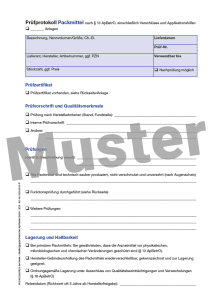 Prüfprotokoll Packmittel