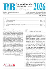 Pharmaziehistorische Bibliographie - Heft 2026